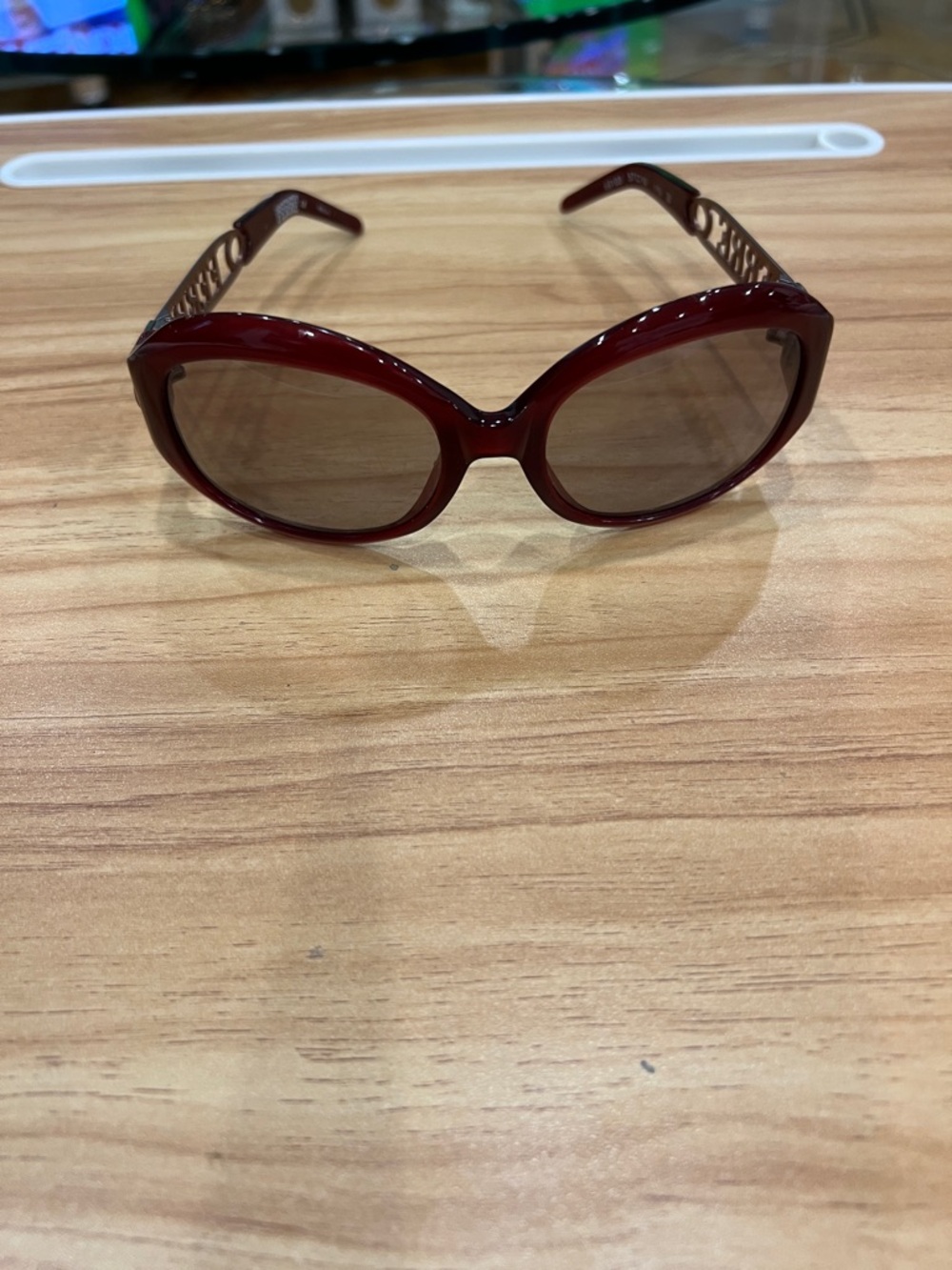 Gianfranco Ferre Burgundy Oval Sunglasses